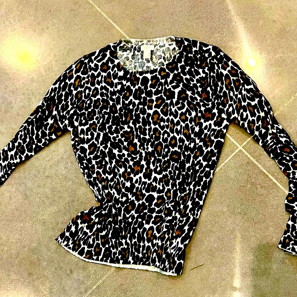 J Crew Animal Print Sweater Size Small
